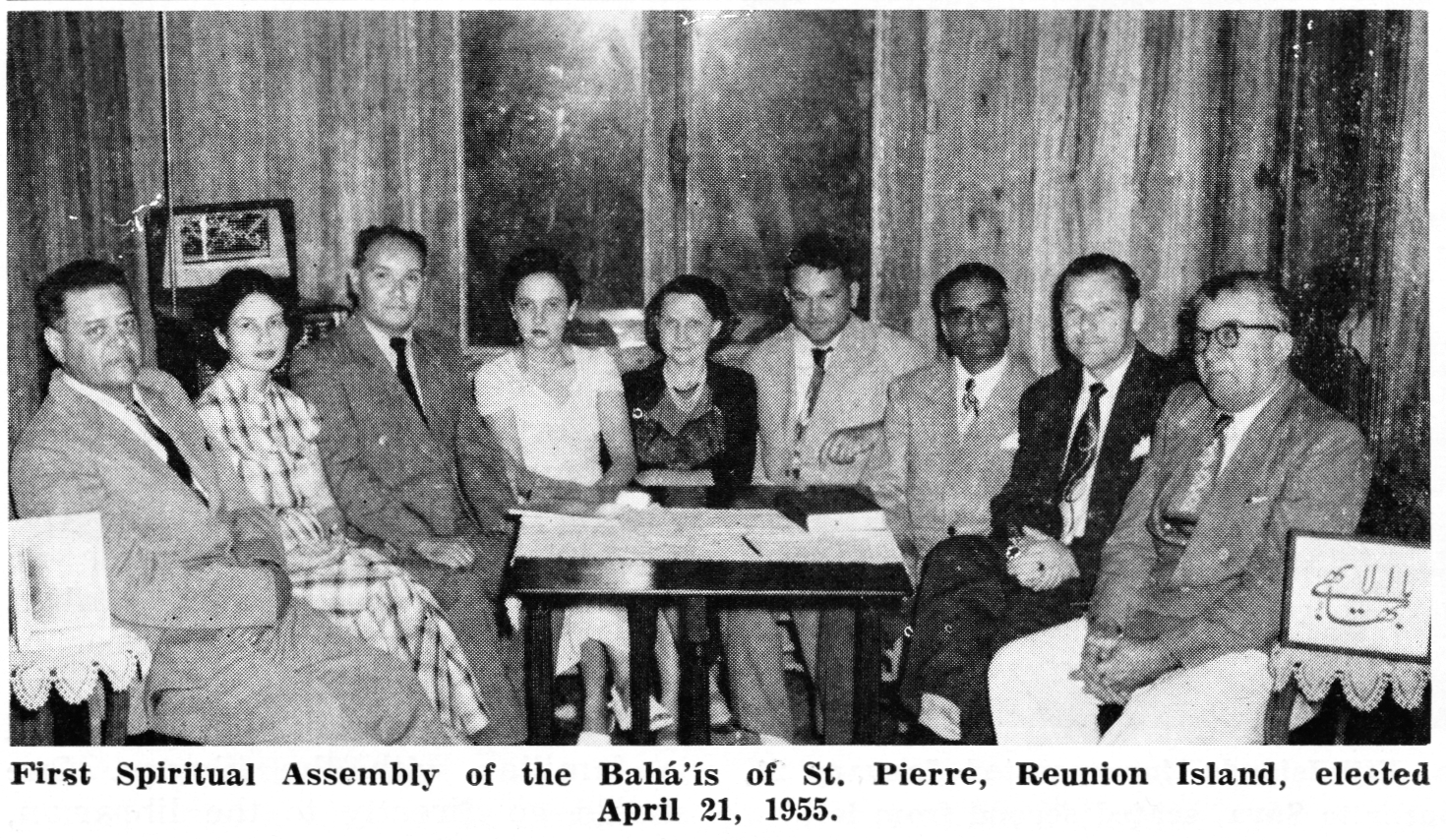 First Spiritual Assembly of St. Pierre, Reunion Island, April 21, 1955|800